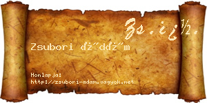 Zsubori Ádám névjegykártya